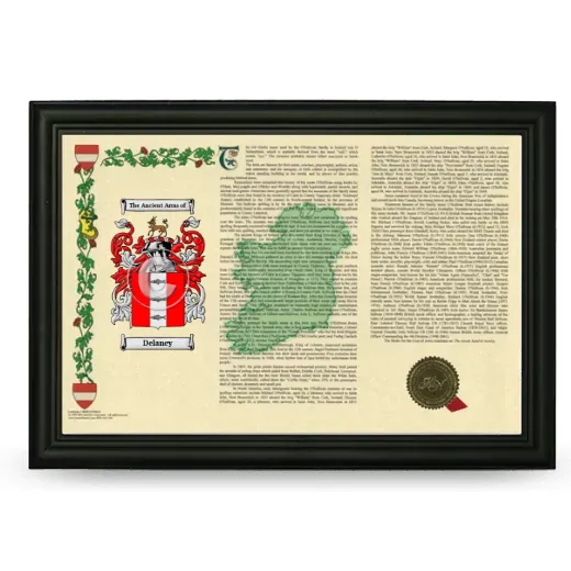 Delaney Armorial Landscape Framed - Black