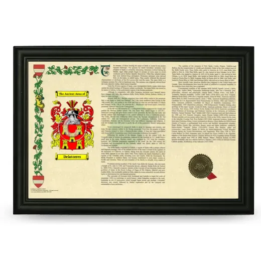 Delatorres Armorial Landscape Framed - Black