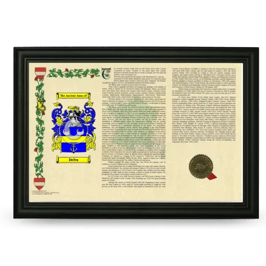 Delva Armorial Landscape Framed - Black
