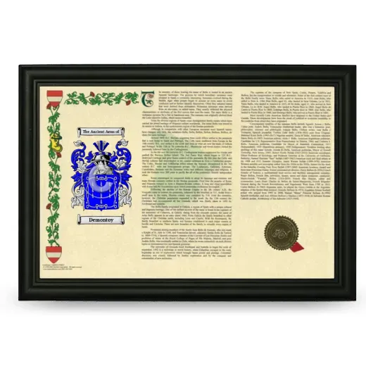 Demontoy Armorial Landscape Framed - Black
