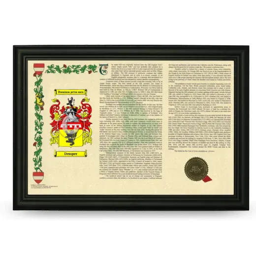 Demper Armorial Landscape Framed - Black