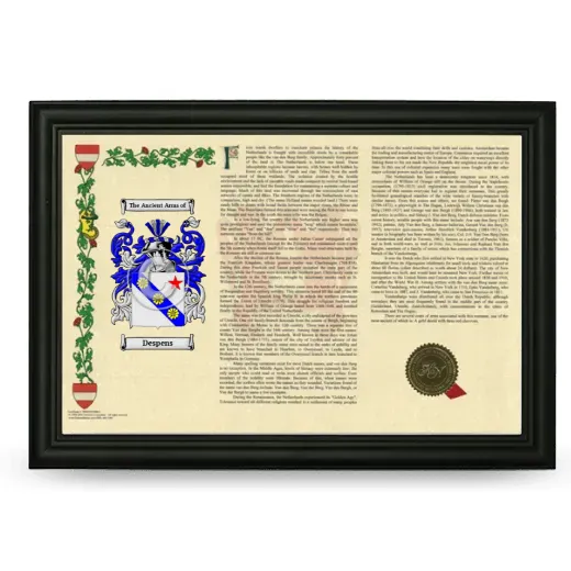 Despens Armorial Landscape Framed - Black