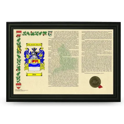 Dess Armorial Landscape Framed - Black