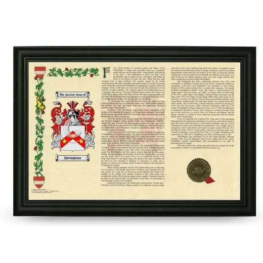 Deventere Armorial Landscape Framed - Black