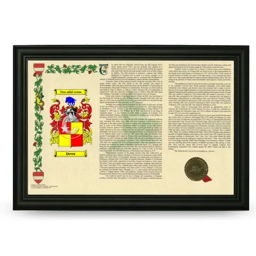 Dever Armorial Landscape Framed - Black