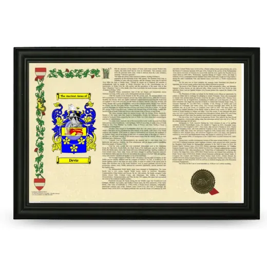 Devie Armorial Landscape Framed - Black