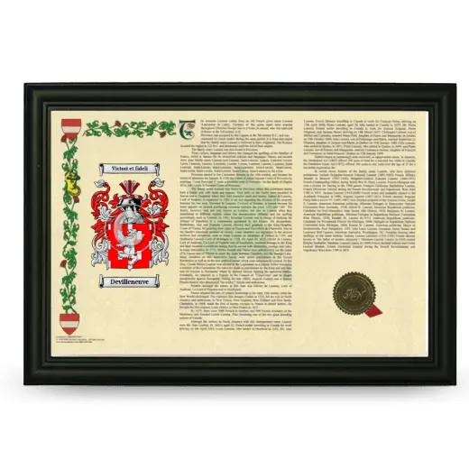 Devilleneuve Armorial Landscape Framed - Black