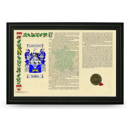 Devilliers Armorial Landscape Framed - Black