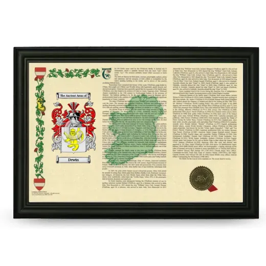 Dewin Armorial Landscape Framed - Black