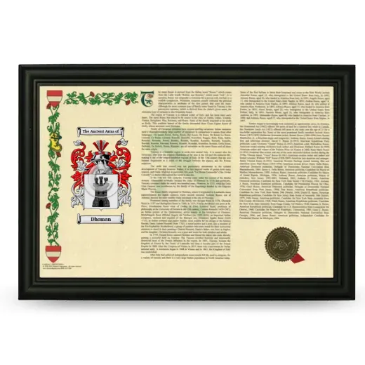 Dhoman Armorial Landscape Framed - Black