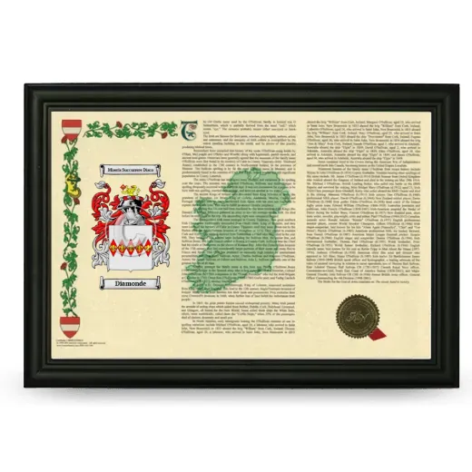 Diamonde Armorial Landscape Framed - Black