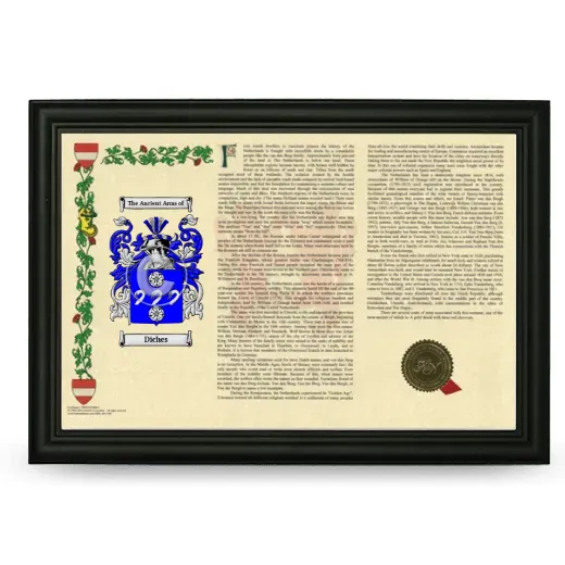 Diches Armorial Landscape Framed - Black
