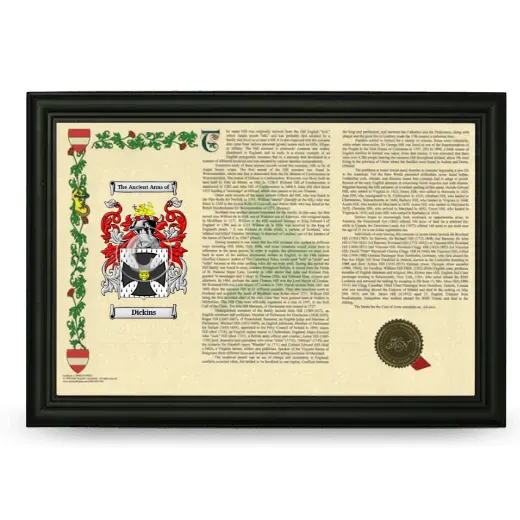 Dickins Armorial Landscape Framed - Black