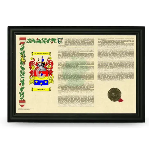 Dietrich Armorial Landscape Framed - Black