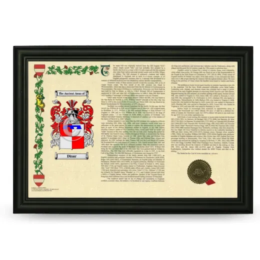 Dinar Armorial Landscape Framed - Black