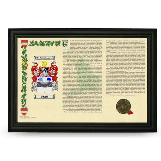 Dinges Armorial Landscape Framed - Black