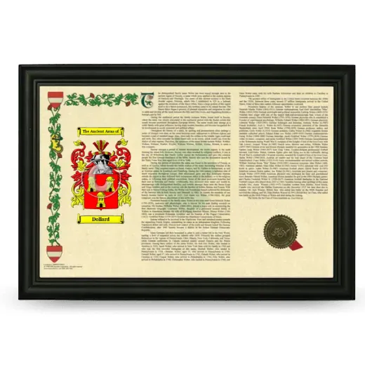 Dollard Armorial Landscape Framed - Black