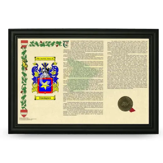 Dominguez Armorial Landscape Framed - Black