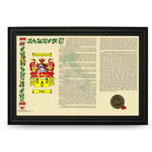 Donio Armorial Landscape Framed - Black