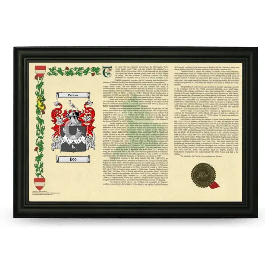 Doo Armorial Landscape Framed - Black