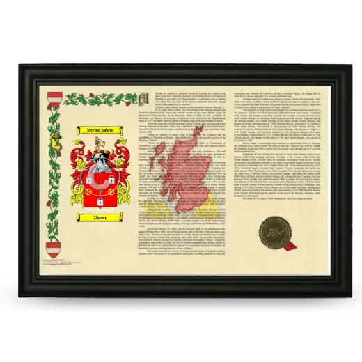 Doon Armorial Landscape Framed - Black