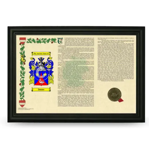 Dosser Armorial Landscape Framed - Black