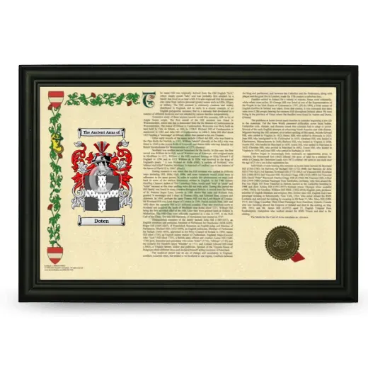 Doten Armorial Landscape Framed - Black