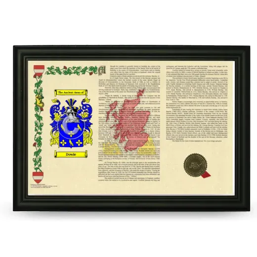 Dowie Armorial Landscape Framed - Black