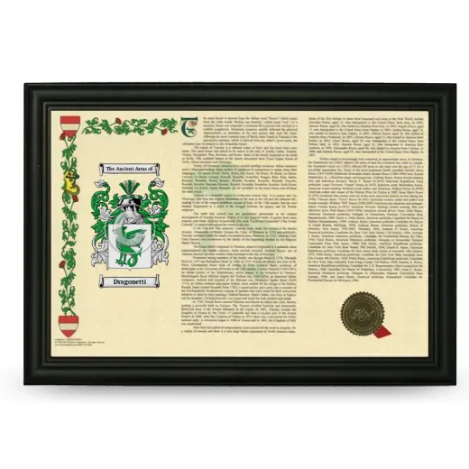 Dragonetti Armorial Landscape Framed - Black