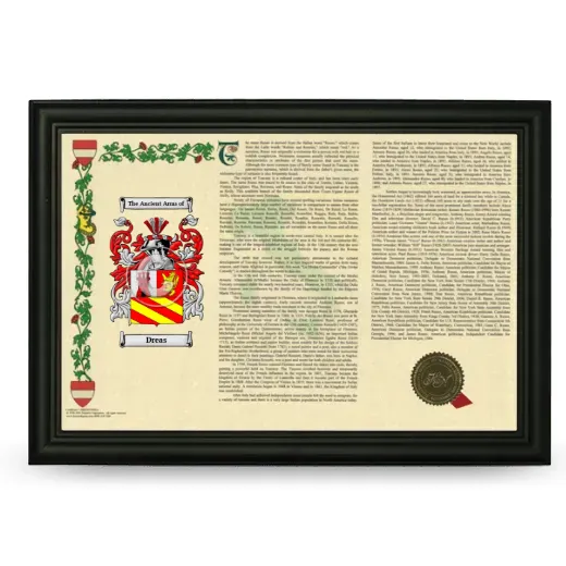 Dreas Armorial Landscape Framed - Black