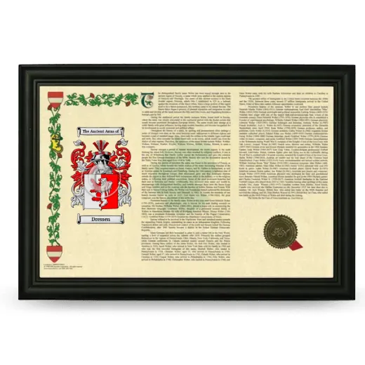 Dressen Armorial Landscape Framed - Black