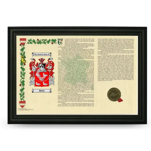 Dreys Armorial Landscape Framed - Black