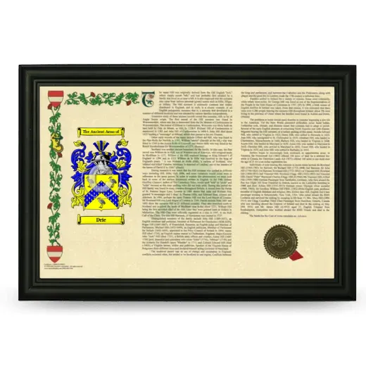 Drie Armorial Landscape Framed - Black