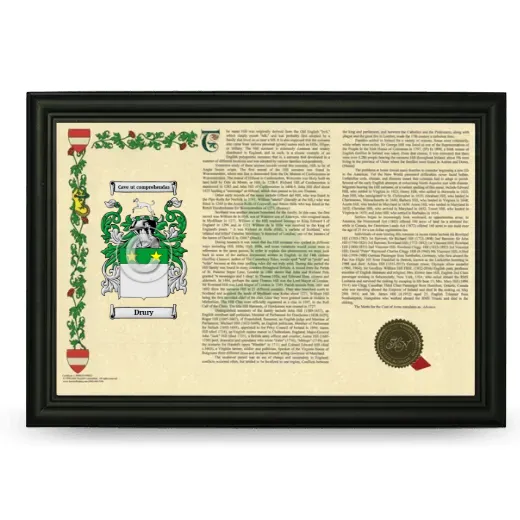 Drury Armorial Landscape Framed - Black