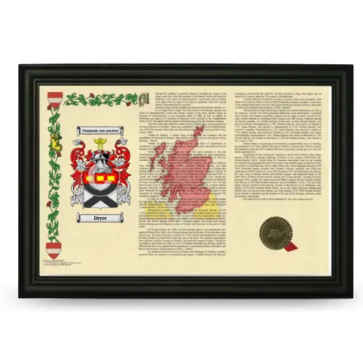 Dryer Armorial Landscape Framed - Black