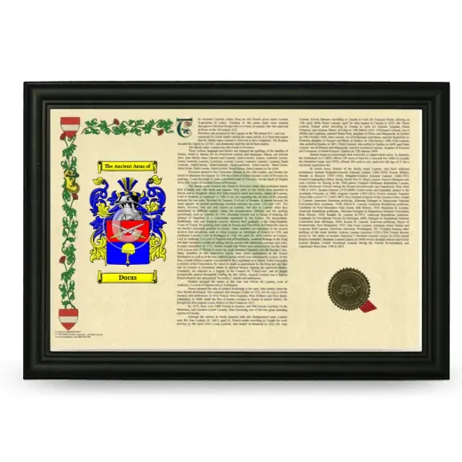 Ducas Armorial Landscape Framed - Black