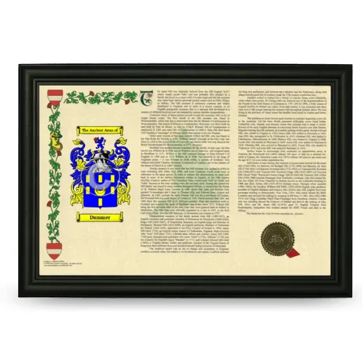 Dummer Armorial Landscape Framed - Black
