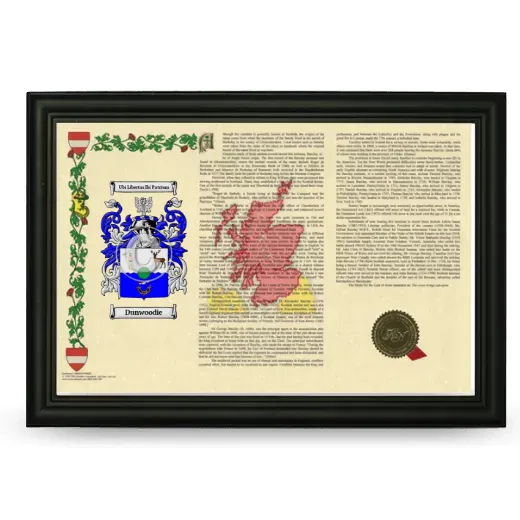 Dunwoodie Armorial Landscape Framed - Black