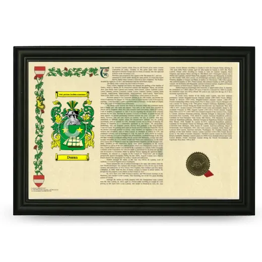 Duran Armorial Landscape Framed - Black