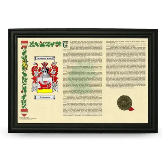 Dykeman Armorial Landscape Framed - Black