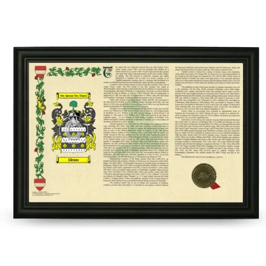 Eleam Armorial Landscape Framed - Black