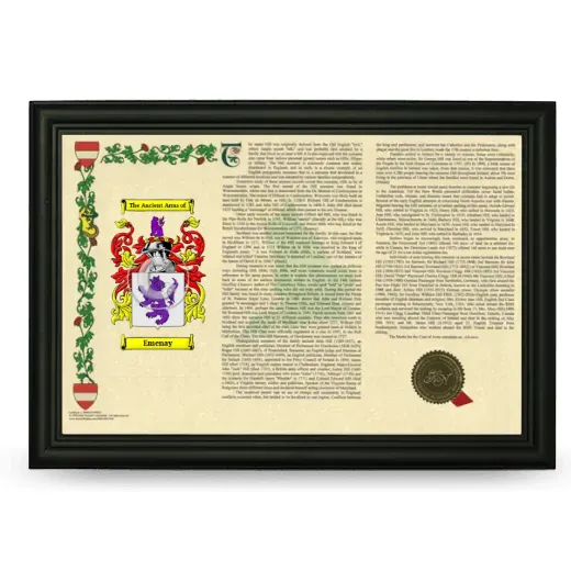 Emenay Armorial Landscape Framed - Black