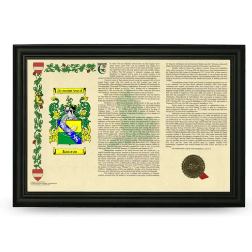 Emerson Armorial Landscape Framed - Black