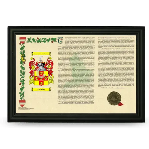 Endsley Armorial Landscape Framed - Black