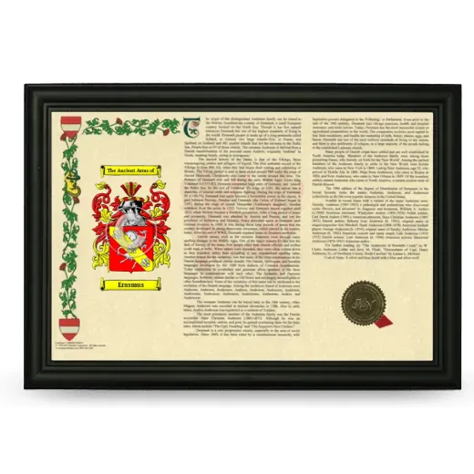 Erasmus Armorial Landscape Framed - Black