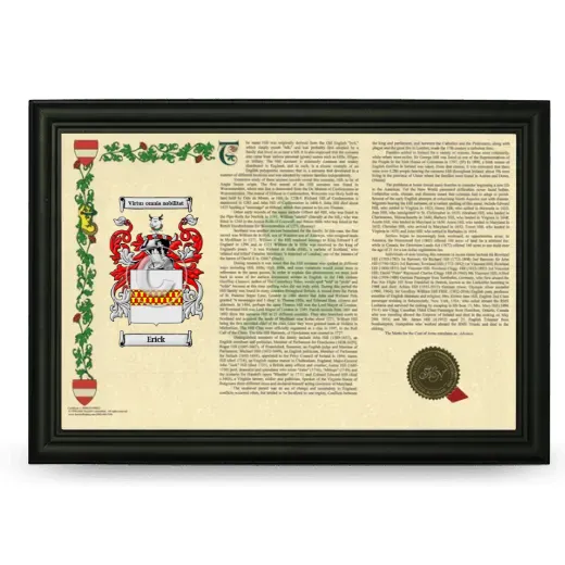 Erick Armorial Landscape Framed - Black