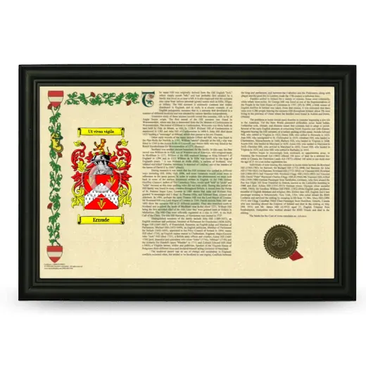 Ernude Armorial Landscape Framed - Black