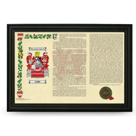 Esplin Armorial Landscape Framed - Black