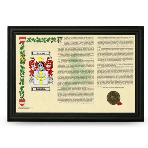Essington Armorial Landscape Framed - Black