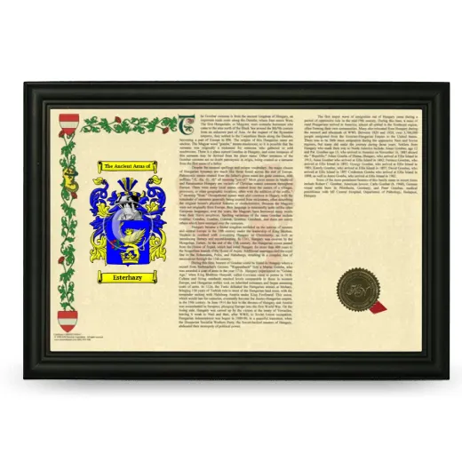 Esterhazy Armorial Landscape Framed - Black